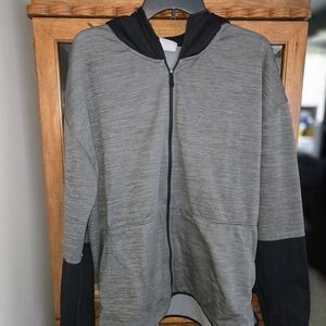 Columbia Women’s 3X Full Zip Hoodie Jacket Gray Black Fleece Plus Size